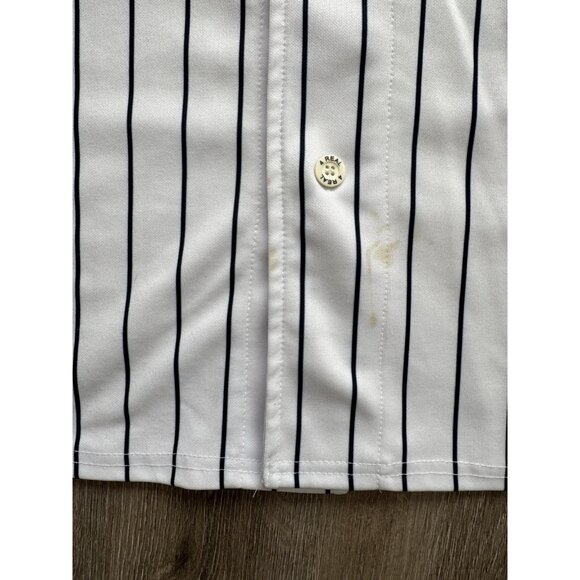 Vintage Y2K New York Yankees MLB Derek Jeter Pinstripe Baseball Jersey #2 2XL - Picture 8 of 16